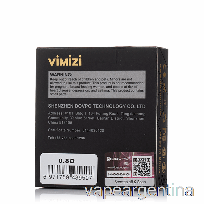 Dovpo Vimizi Vainas De Repuesto Vainas De 0.8ohm Vape Descartables